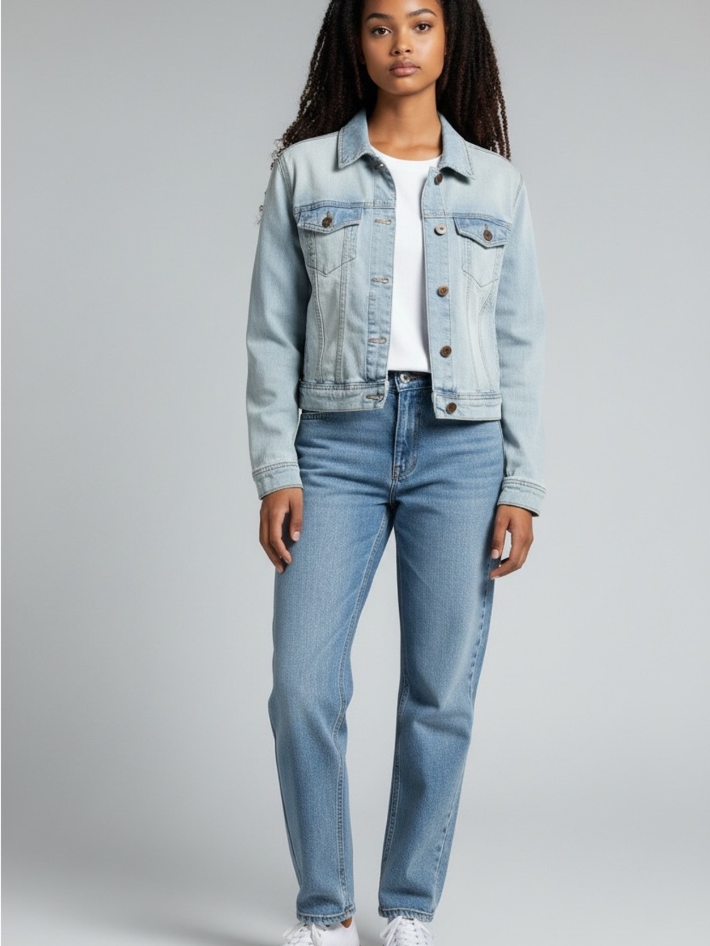 Beautiful womens Light Wash Denim Jacket size large